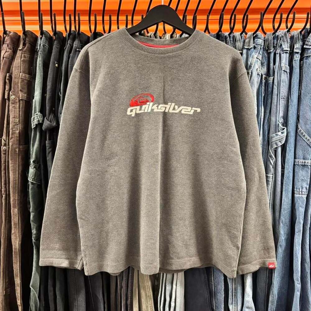 Vintage 90s Quiksilver Heavyweight Ribbed Embroidered Sweatshirt Size L